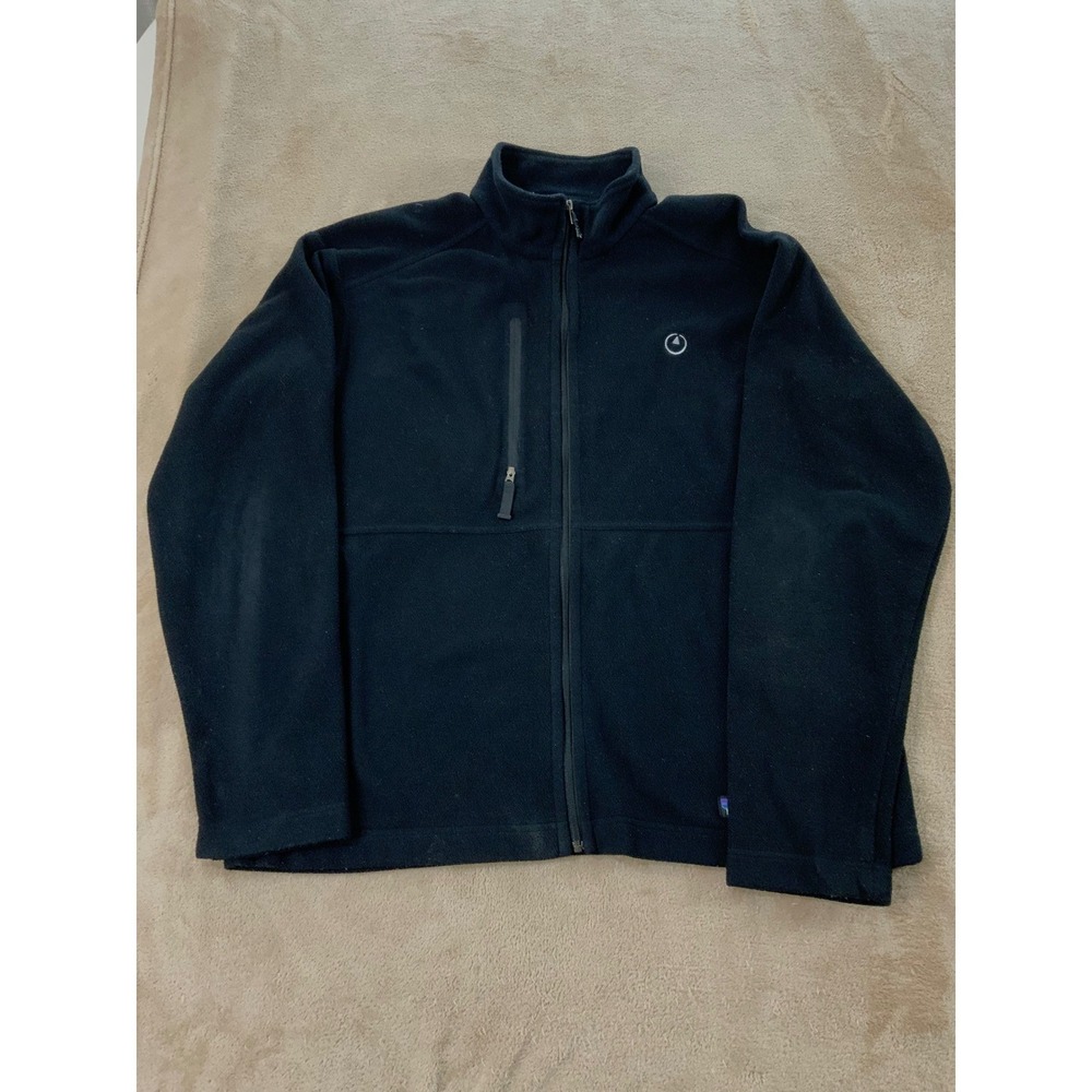 Vintage Patagonia Micro Synchilla Fleece‎ Jacket Mens Medium Black Full Zip Logo